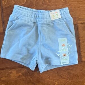 NWT Size 6-9months Garanimals French Terry Light Blue Shorts with Shark